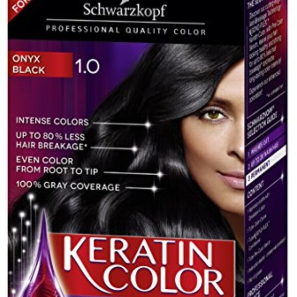 Schwarzkopf Keratin Color Anti-Age Permanent Hair Color, 1.0 Black Onyx - Picture 1 of 4